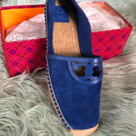 Tory Burch Sidney Suede Espadrille 11 Jelly Blue - Picture 7 of 8